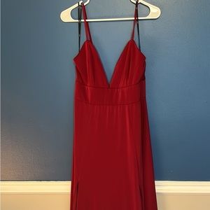 Maroon/burgundy gown from Lulu’s